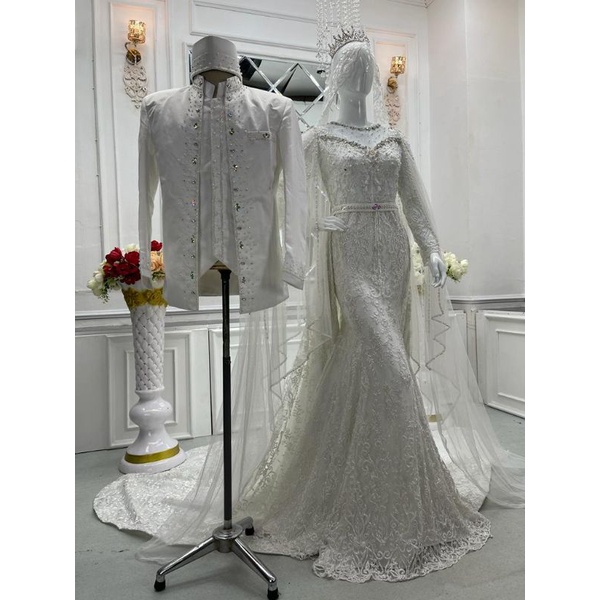 GAUN COUPLE EKONOMIS//GAUN WEDDING TERMURAH SLIM BEREKOR MODERN 2021//BESKAP