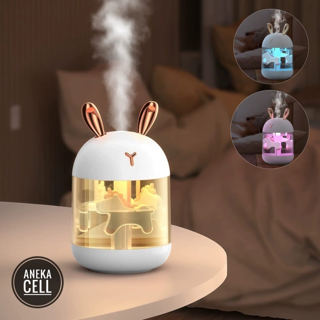[TAFFWARE] Humidifier Aromatherapy Ultrasonic Pewangi Ruangan Air Diffuser Aroma Terapi Purifier Oil Nano Spray-Cute Pony White