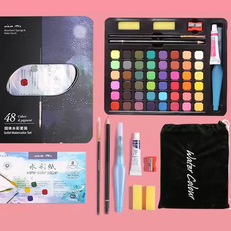 

Modern.. [HOT SALE] 36/48Water Color Set - Alat Cat Air Set (Termasuk Kuas dan Kertas Gambara New