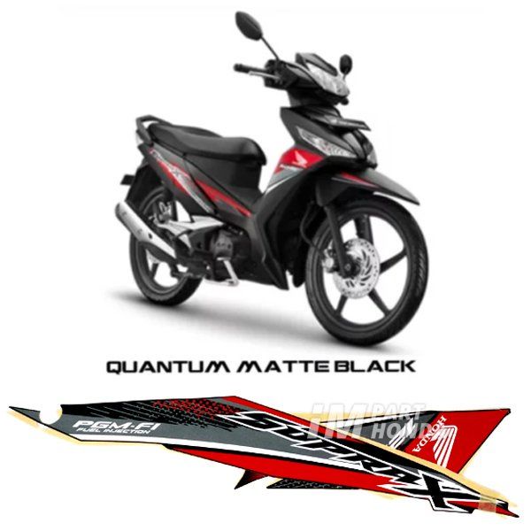 Stiker Supra X 125 Fi 2019 Quantum Matte Black Hitam DOF