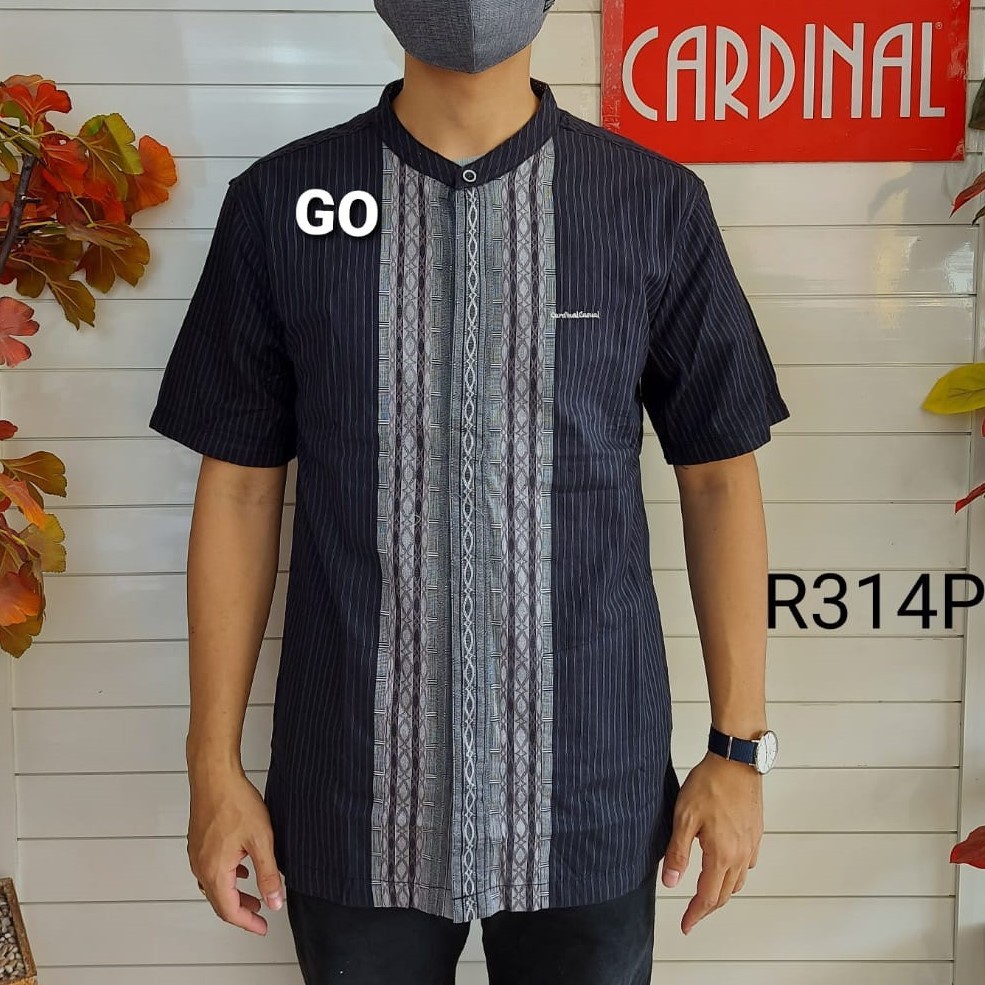 BB CARDINAL KEMEJA KOKO Taqwa Original Baju Muslim Pakaian Pria Salur Lengan Pendek