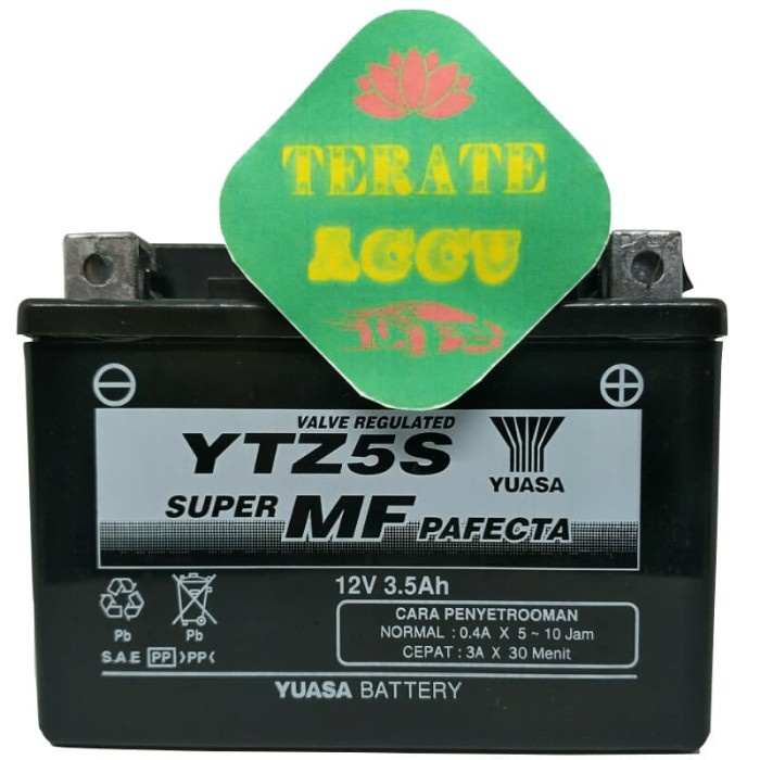 Aki Motor Yamaha R15 YUASA YTZ 5S MF Accu Kering Murah / Aki Kering (Kode A 003))