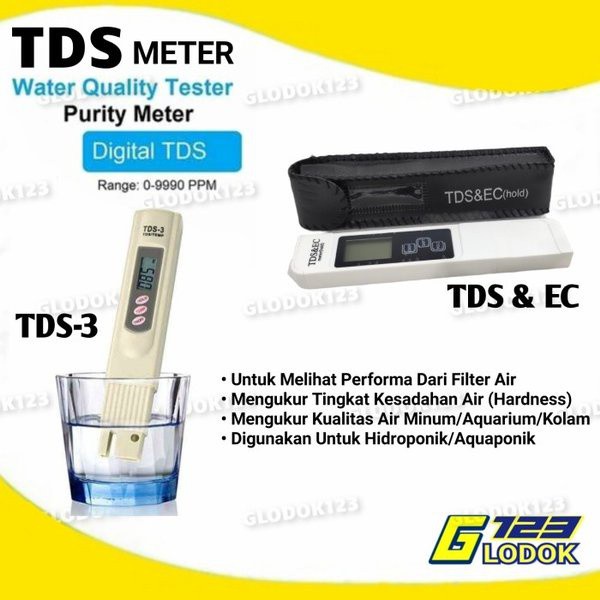 Alat Ukur Hidroponik TDS EC Tester Meter Kualitas Kadar PPM Air Minum