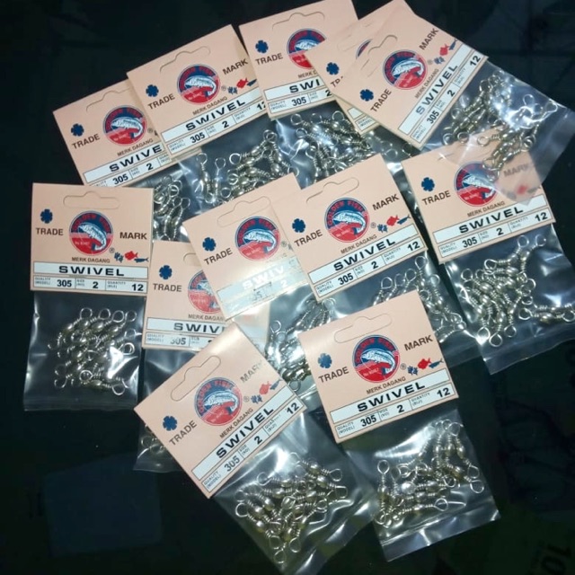 Barrel Swivel Nickel Kili Kili Pancing 305 Size 2 Golden Fish