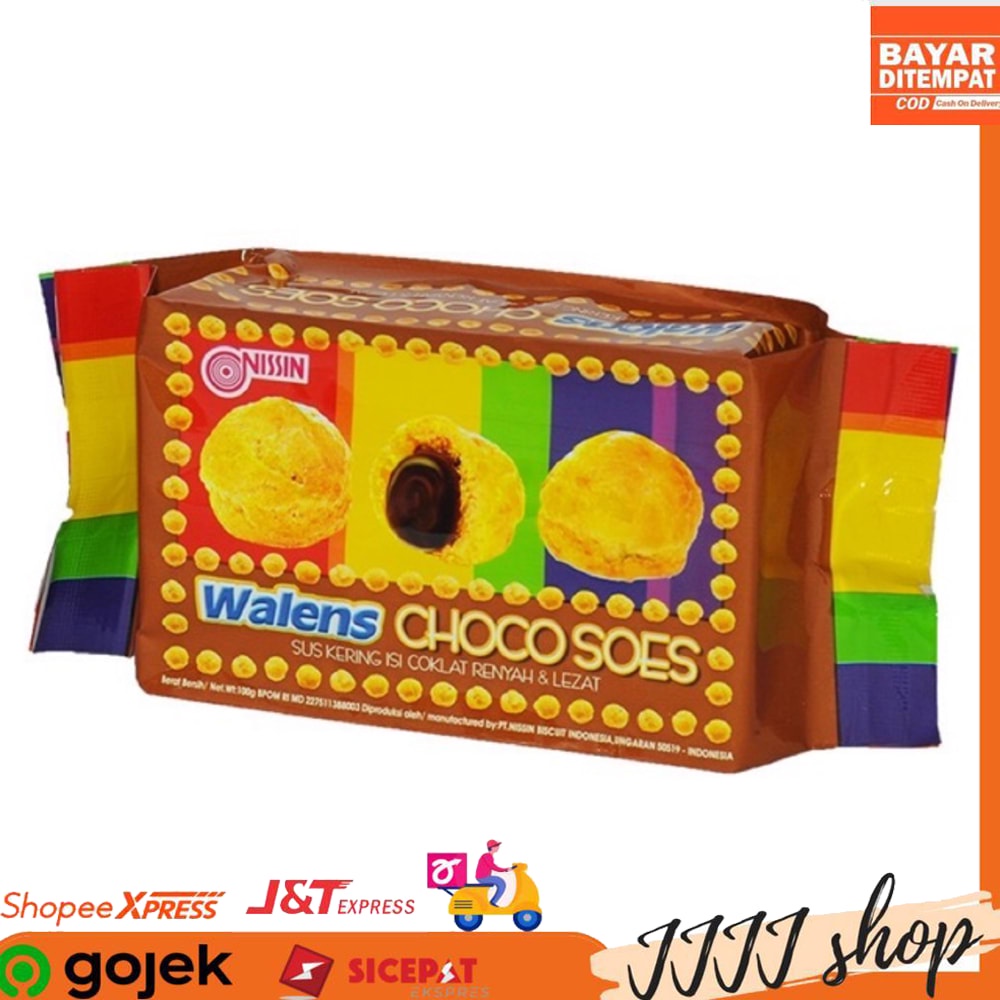 

Biskuit Nissin Walens Choco Soes snack Cookies Cemilan Rasa Cokelat 100gr