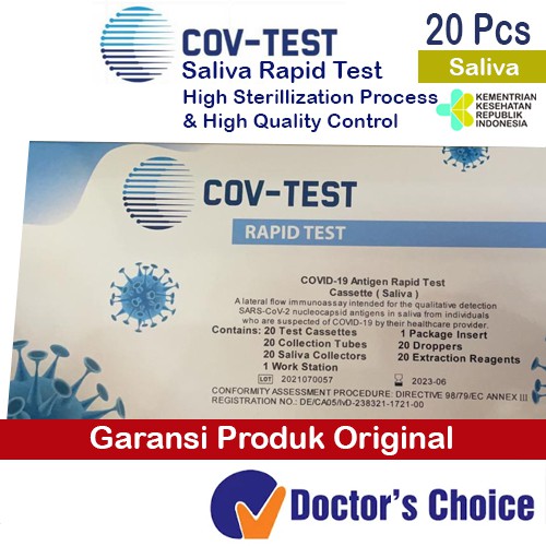 COV-TEST Rapid Test Saliva SARS-CoV-2 COVID-19 - Isi 20 Unit