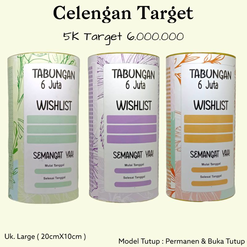 Celengan Target Jumbo 5k Target 6jt Murah Celengan Target Buka Tutup Celengan Target Permanen