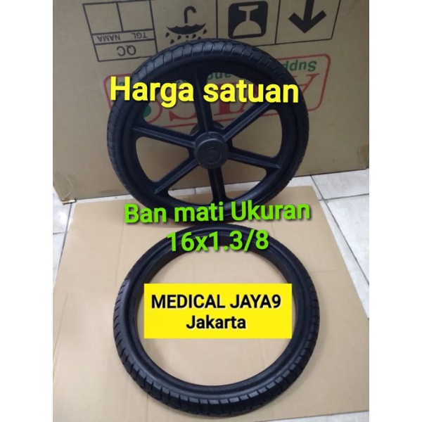 (Original) ban mati kursi Roda Ukuran 16x1.3/8 Sperpart Roda belakang Travel 16 x 1 3/8 bisa Untuk