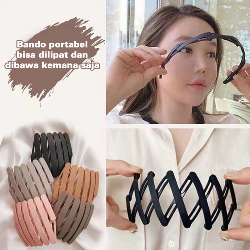 Bando Lipat Korea Perempuan Dewasa Polos Bahan Plastik Aksesoris Hiasan Ikat Rambut Wanita kualitas import AK153