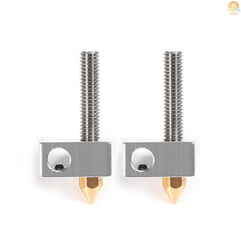 Anet  2Pcs/Set 0.4mm Brass Nozzle Extruder Print Head + Heater Block Hotend + 1.75mm Throat Tubes Pipes for Anet A8 A6 Ender 3 3D Printer Accessories