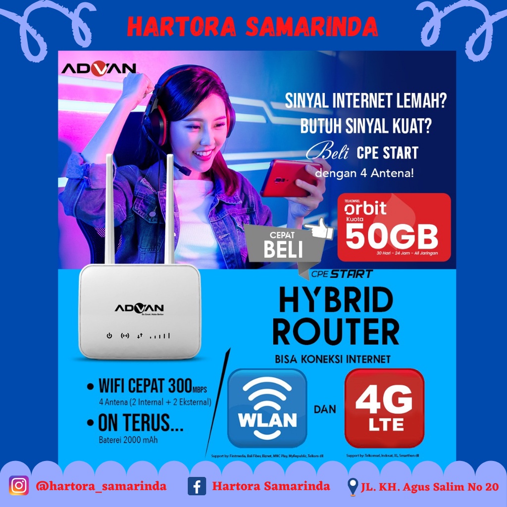 Jual Modem Portable 4G Advan CPE START HYBRID ROUTER Shopee Indonesia