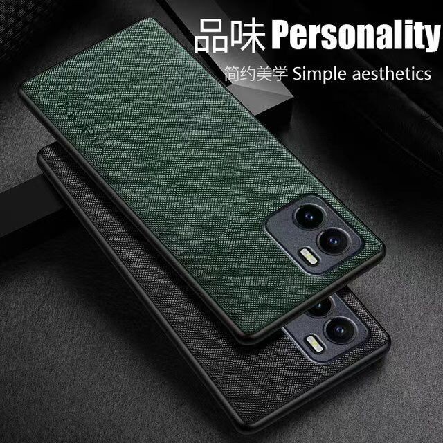 VIVO Y01 SOFTCASE CANVAS CROSS PATTERN COVER SILICONE SOFT CASE - BLACK