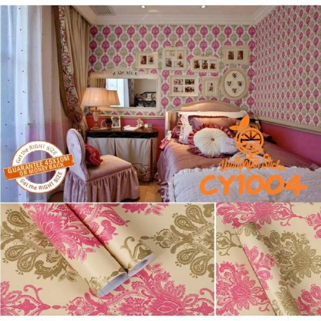 Wallpaper Dinding Ruang Tamu Wallpaper Stiker Dinding Rumah 45cmx8m / Wallpaper Dinding 3D Motif Batik