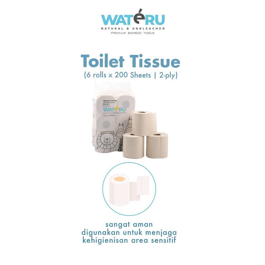 Wateru Premium Bamboo Tissue | Tisu Dapur Toilet Facial Pocket