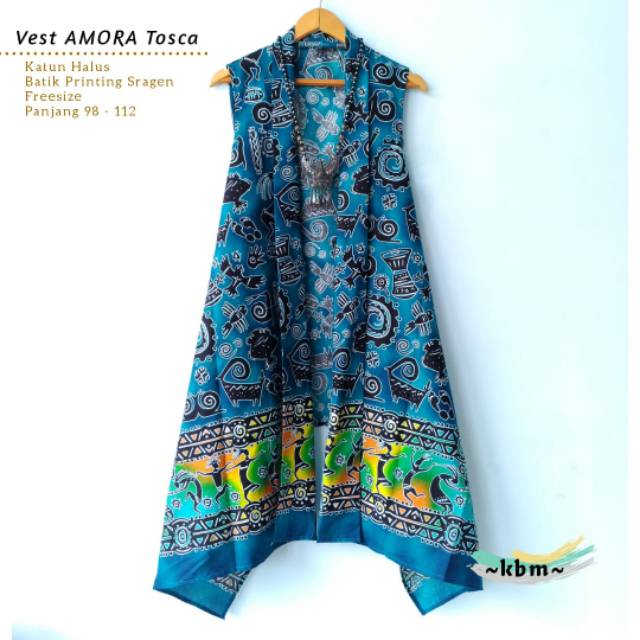 Vest amora batik solo atasan kerja outer wanita