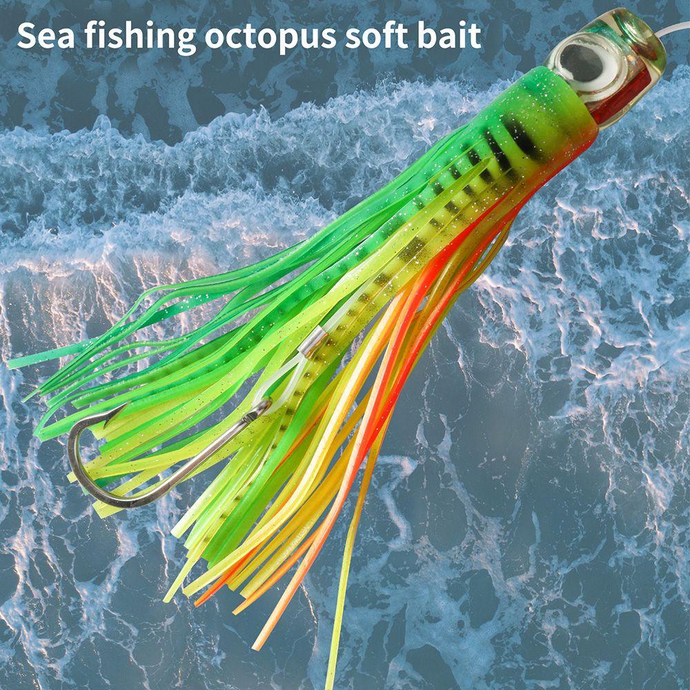 Preva Kait Umpan Gurita Air Asin Luminous Artificial Portable Fishing Tackle