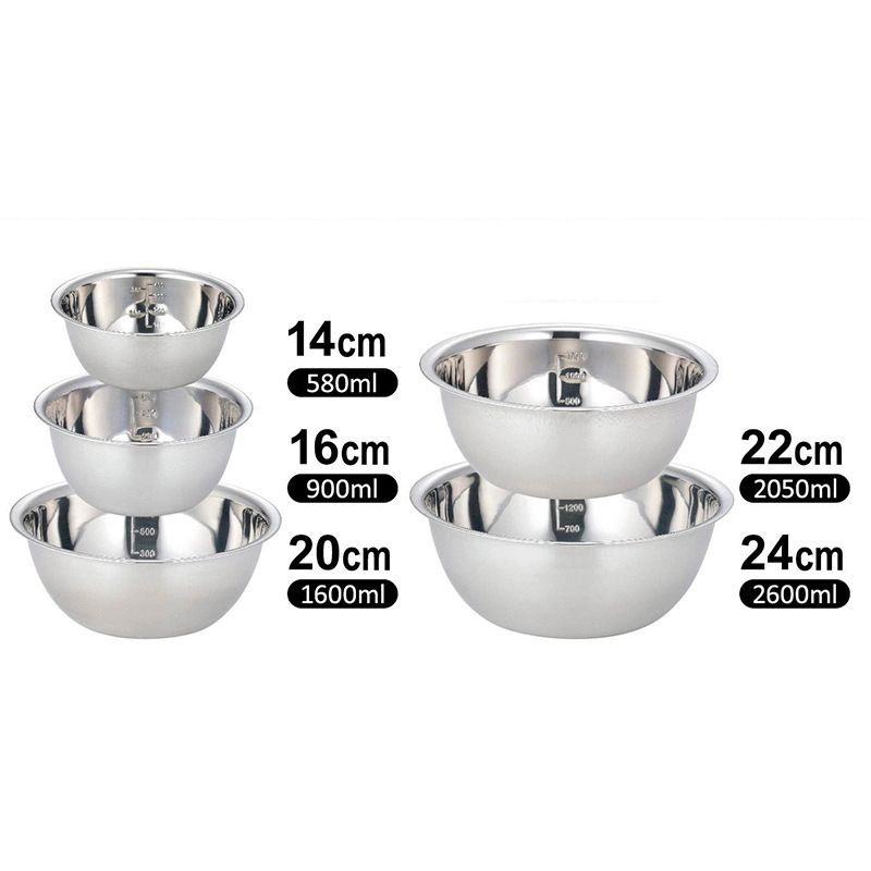 Mangkok/Baskom 1 Set isi 5 pcs stainless steel