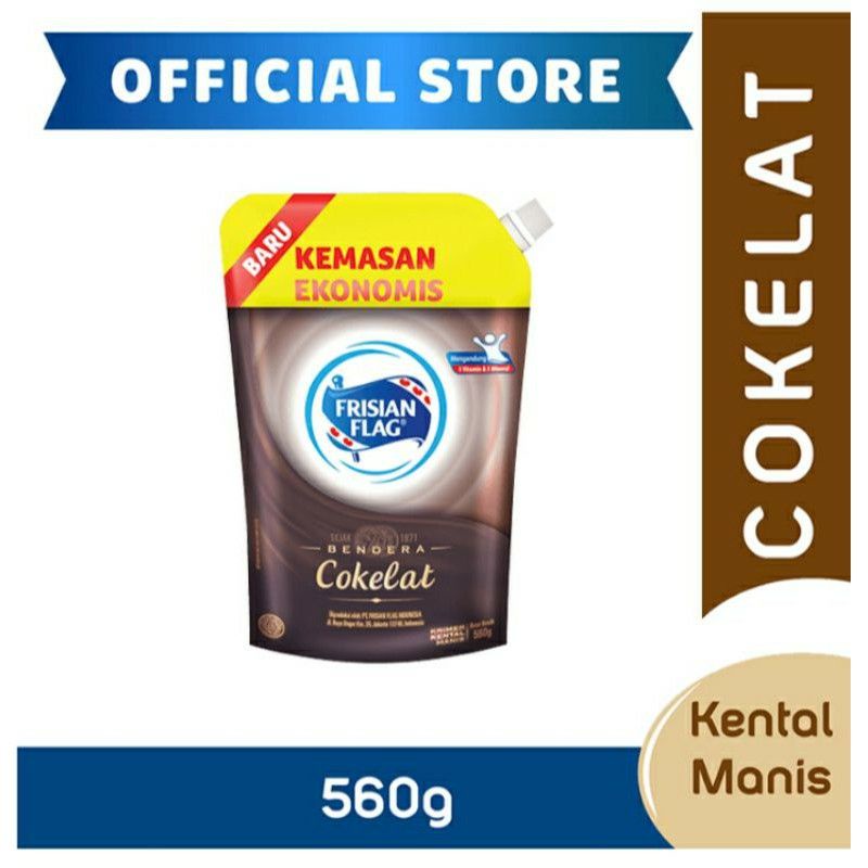 

Frisian Flag kental manis coklat isi 560 gram pouch