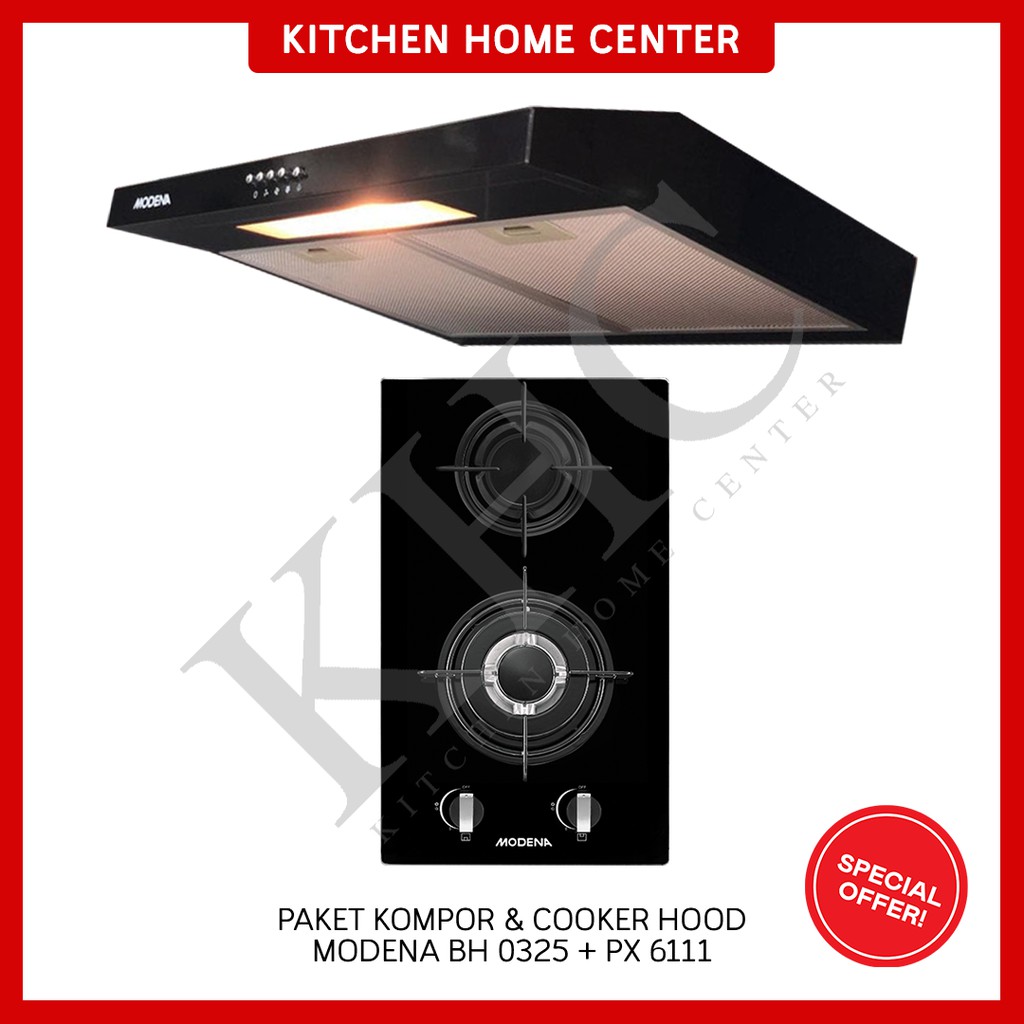 Paket Kompor dan Cooker Hood Modena BH 0325 dan PX 6111