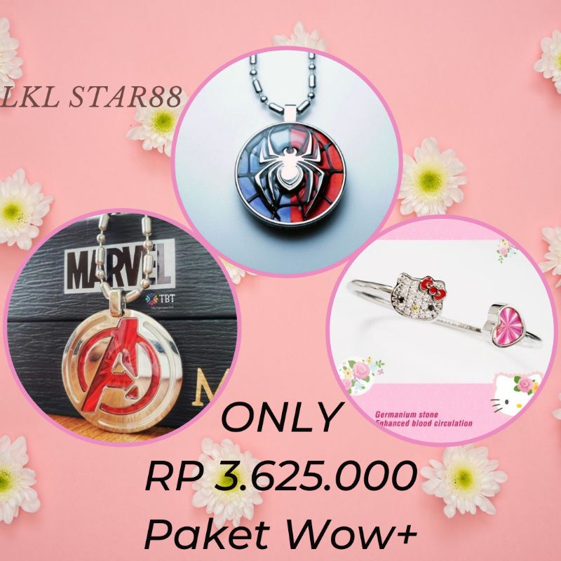 Paket Pendant Spiderman + Pendant Avengers + Bangle Hello Kitty ORIGINAL MCI
