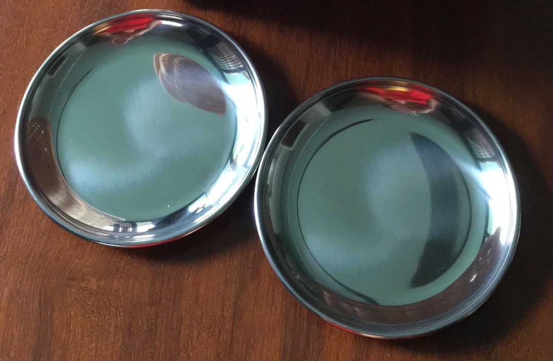 Small 14cm - Round Tray Piring Aesthetic Cantik Stainless Steel Nordic Style Dekorasi Dapur Cantik