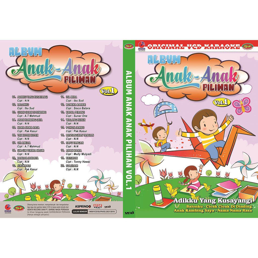 Vcd Original  Lagu Anak Anak - album anak anak pilihan Vol 1