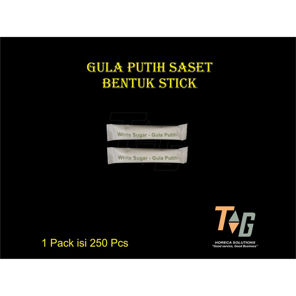 

Gula putih saset bentuk stick White sugar stick isi 50 pcs