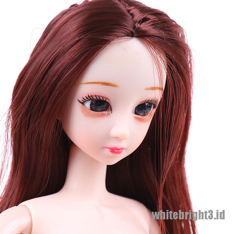 (white3) Boneka Princess BJD 30CM Dengan 20 Sendi Dapat Bergerak Rambut DIY