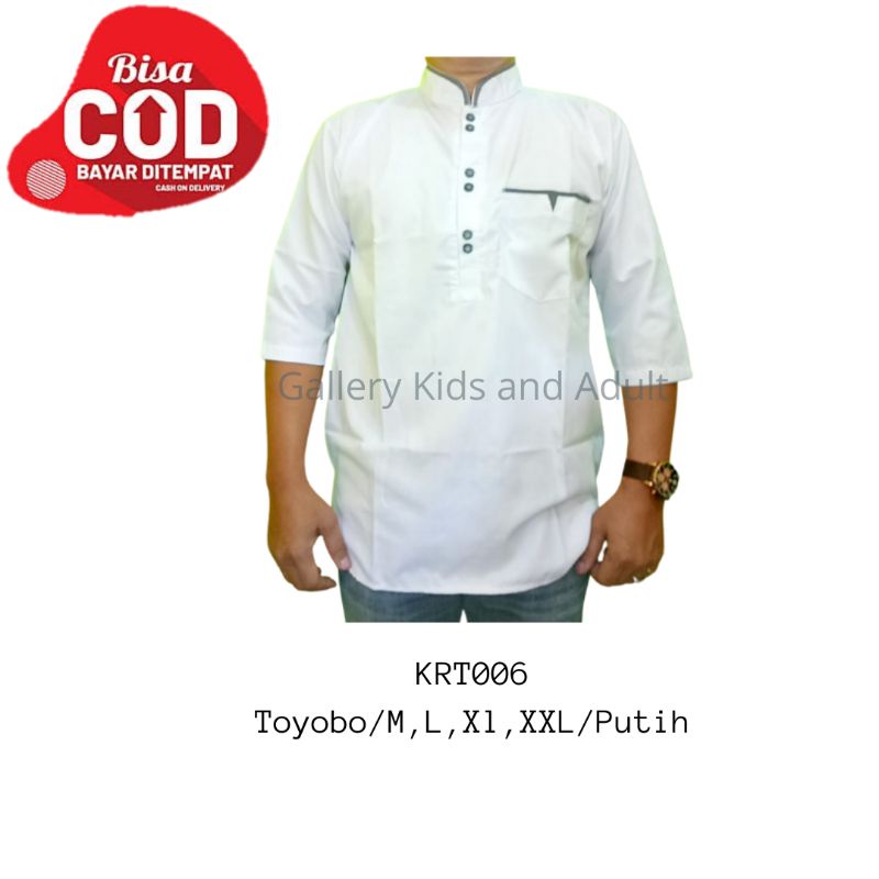 COD Koko Kurta Pakistan Pria Mat.Toyobo Putih Sz M -XXL