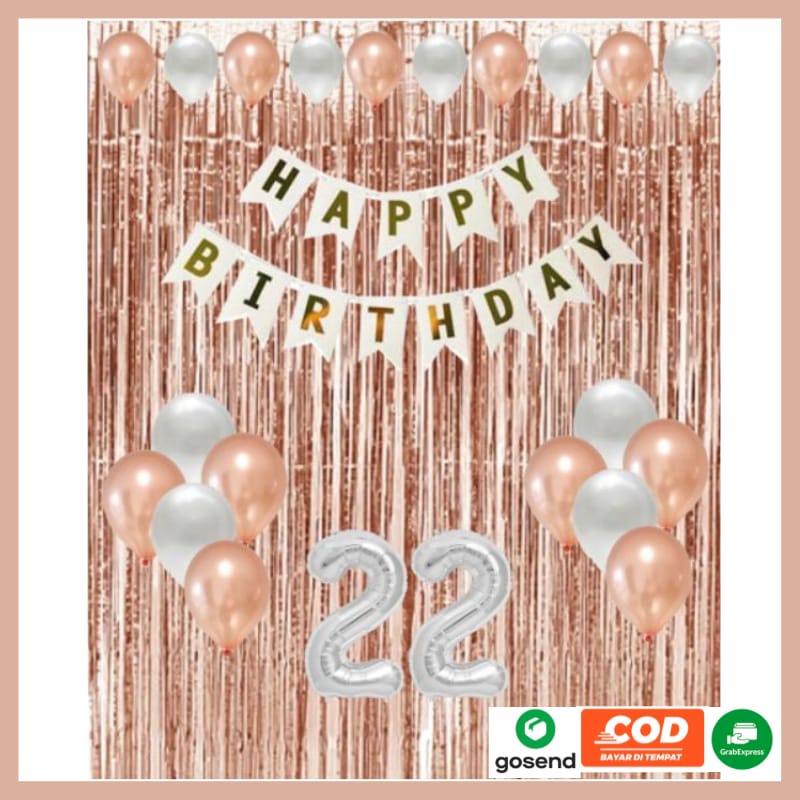 [PAKET] Dekor Ulang Tahun Simple Balon Happy Birthday Dekor Simple Hemat