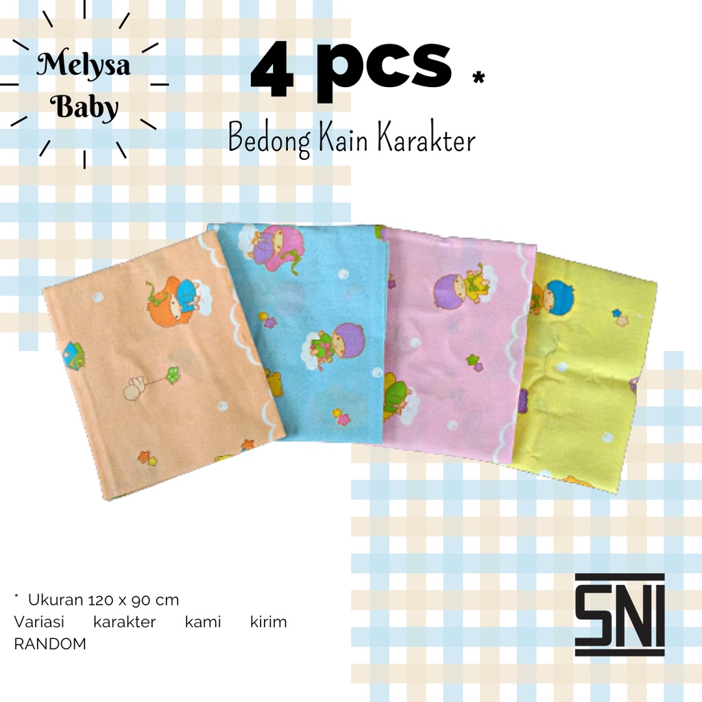 4 PCS Bedong Bayi Karakter | 120 x 90 cm