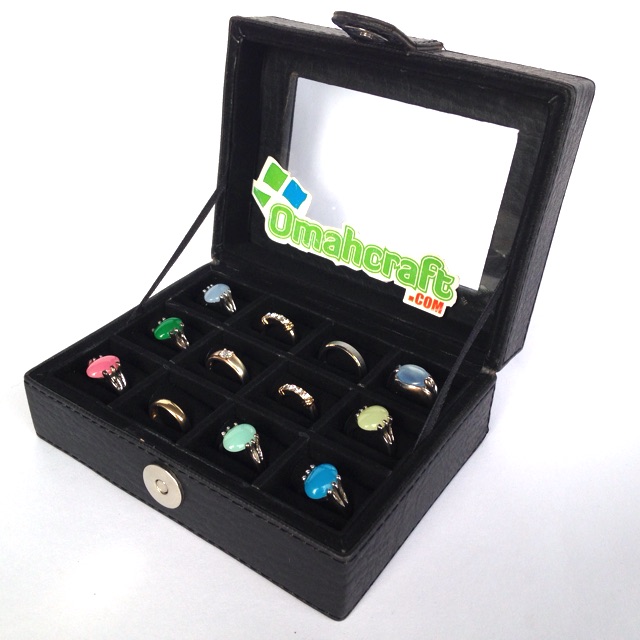 Box Cincin / Ring Box / Tempat Cincin / Kotak Cincin Akik Isi 12 Full Color