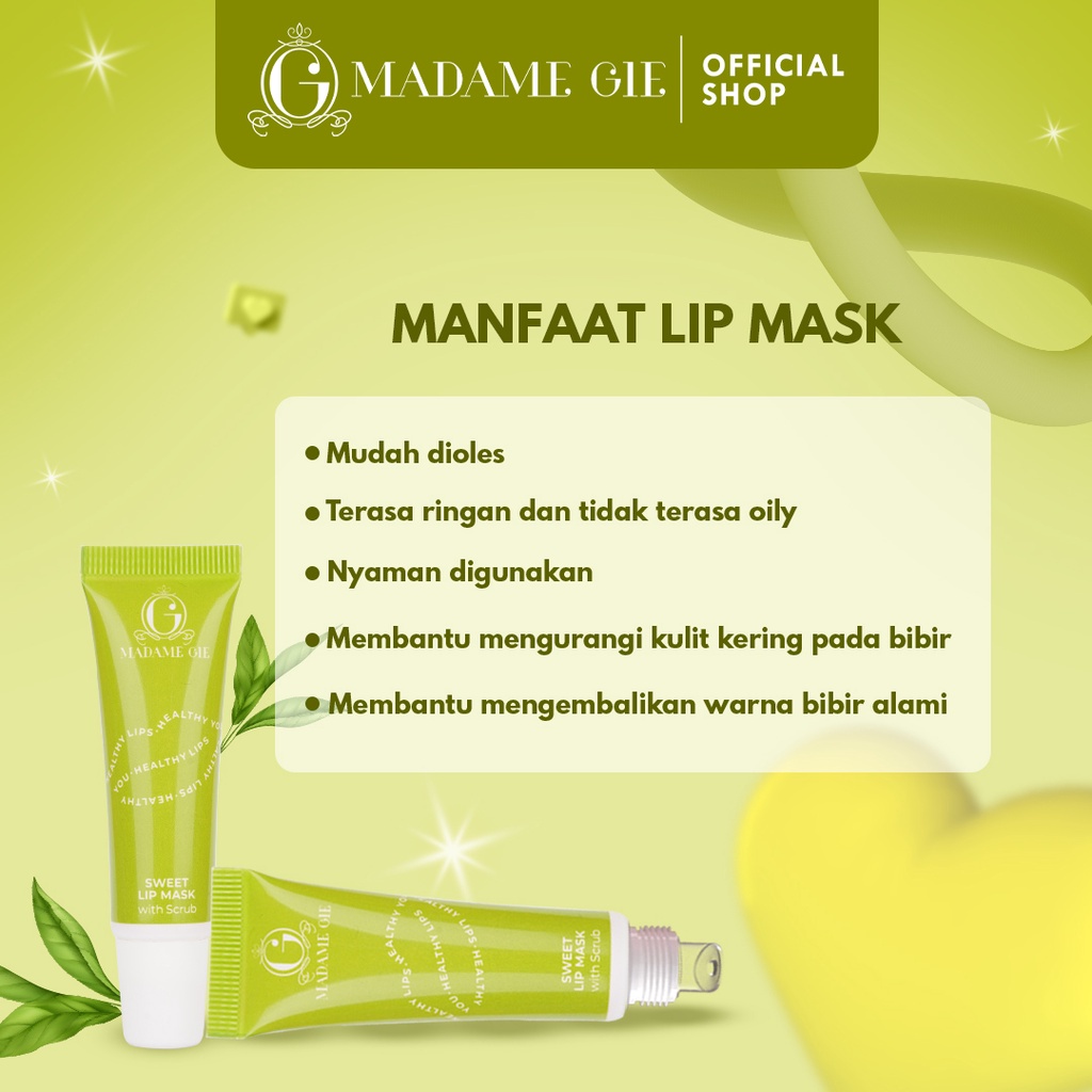 LIZBEAUTY - Madame Gie Sweet Lip Mask - Lip Scrub Vitamin E Lip Balm Moisturizer Serum Pencerah Bibir