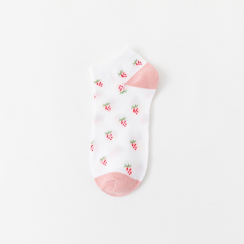 BEE - Kaos Kaki Unisex Pria Wanita / Kaos Kaki Pendek Import Ankle Socks-SC-36 WHITE BERRY