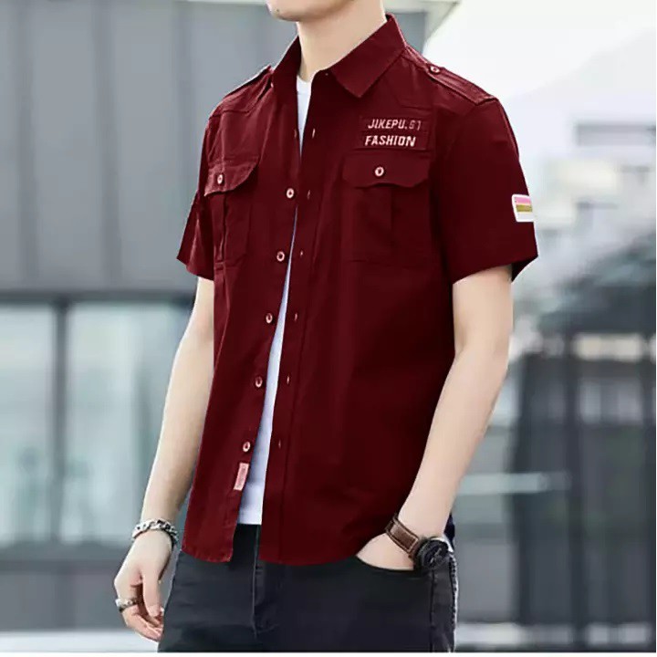 Baju Kemeja Lengan Pendek Pria Korea MatchAfashion Taeyong/ Baju Lengan Pendek Cowo Korea