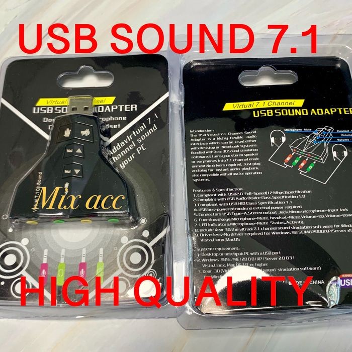 USB SOUNDCARD 7.1 SOUNDCARD USB Mini 7.1 Channel USB 7.1 External