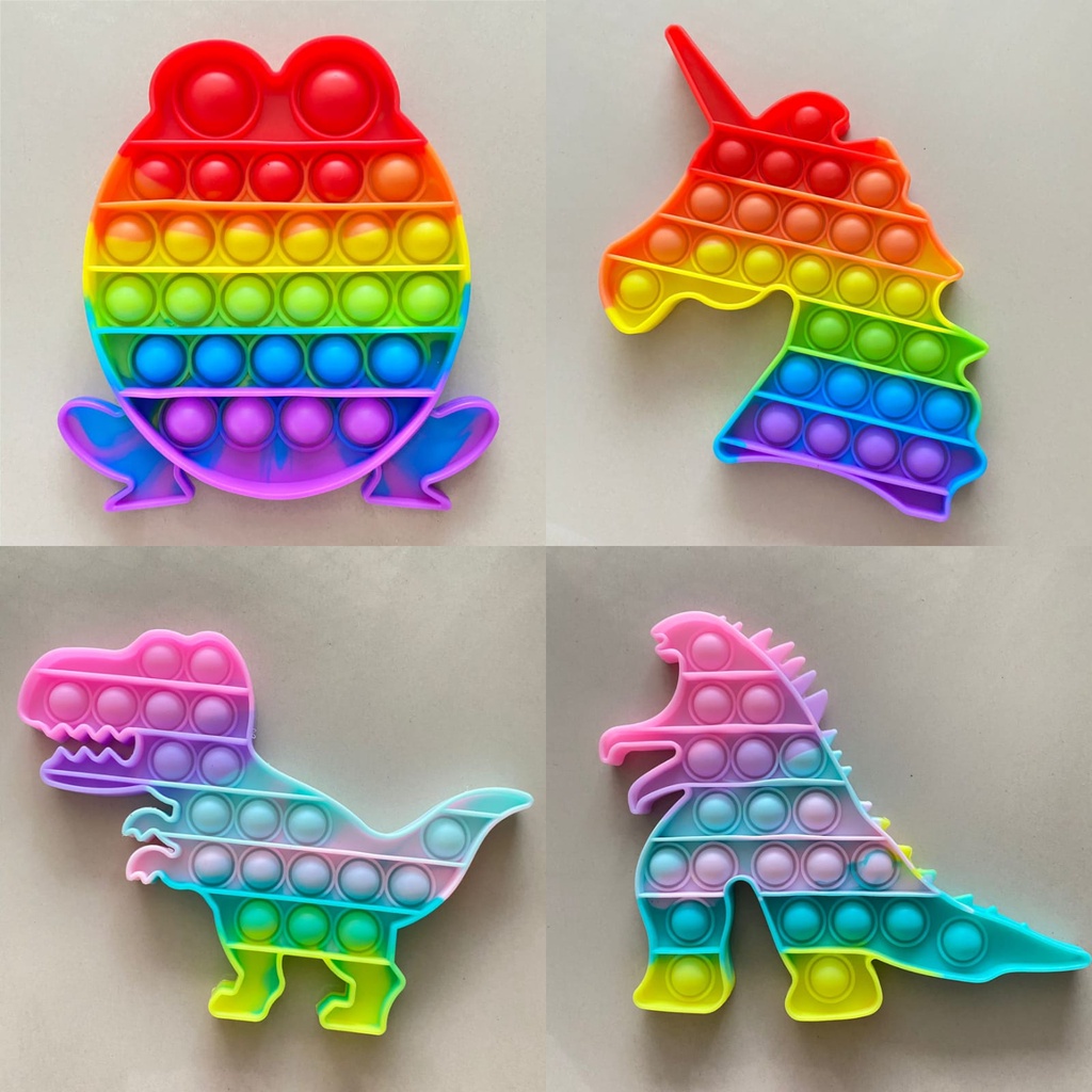 NunuLisaTan - Pop It Fidget Toy Murah Rainbow Mainan Anak Penghilang Stress Tiktok