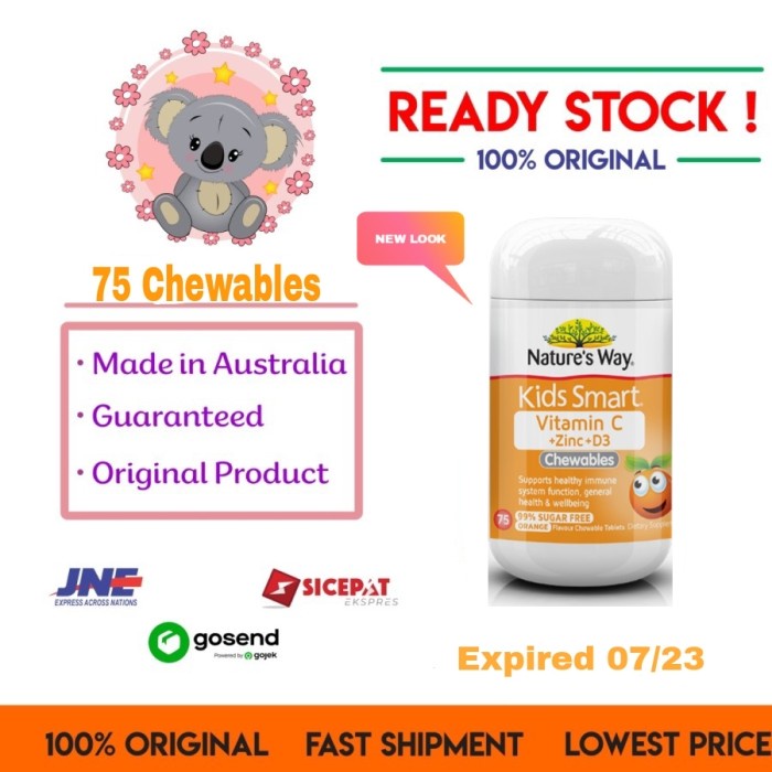 Nature'S Way Kids Smart Kidsmart Vitamin C Zinc D3 Anak 75 Chewables Vit Anak -