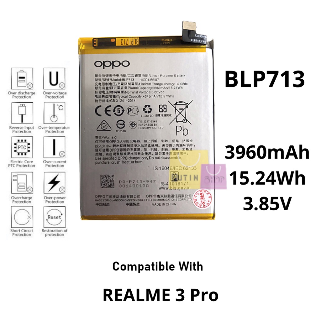 (P) Batre Battery Baterai Original Oppo BLP713 Realme 3 Pro