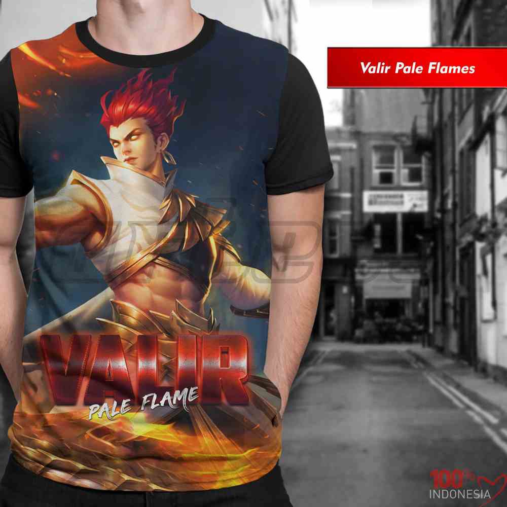 Distro Kaos Print 3D Mobile Legend Limited Valir Pale Flames  - Pusat Kaos Print