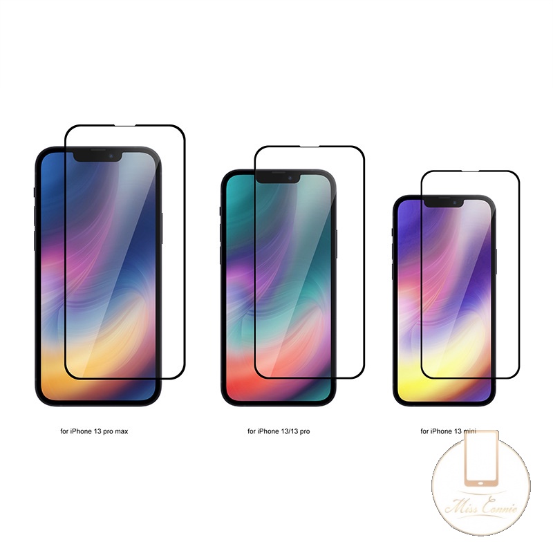 1-3pcs Pelindung Layar Tempered Glass 9d Hitam Untuk Iphone 11 12 Pro Max 6 6s 7 8 Plus 13 Pro Max X Xr Xs Max Se 2020