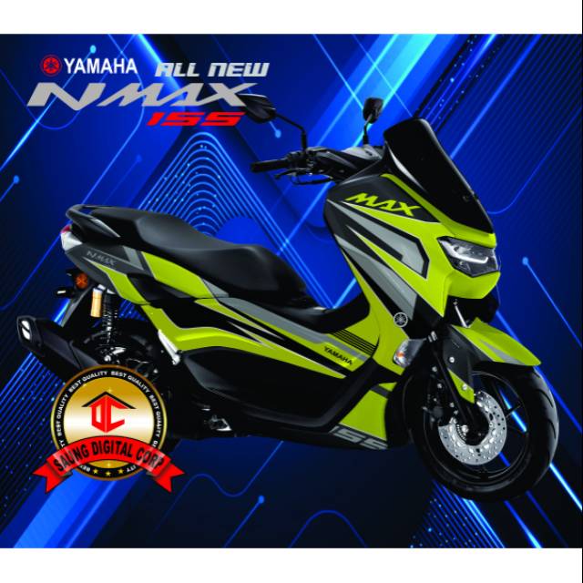 Decal Sticker motor All New NMAX 155 Sticker Variasi warna hijau stabilo lis abu-abu