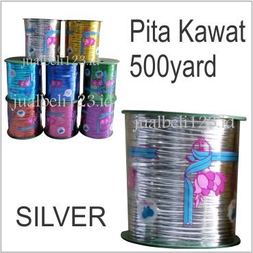 

Ginger- Kawat Pita Souvenir Metalik gulungan Besar - Silver