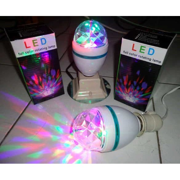 Lampu Disco Putar Rotate - Bohlam LED Disco Full Color Warna Warni