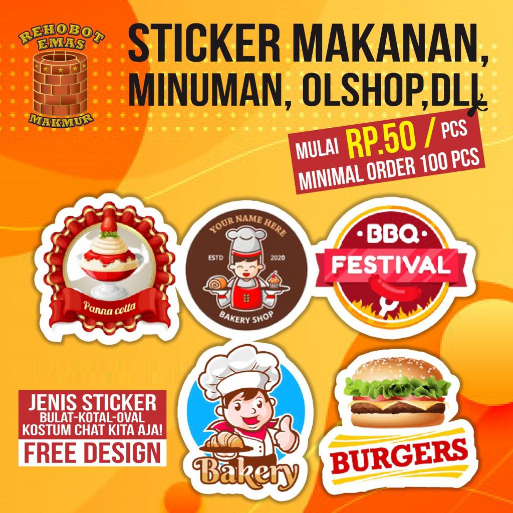 

STIKER/LABEL LOGO/MAKANAN/OLSHOP BULAT TERMURAH