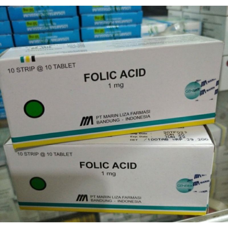 Folic acid asam folat 1000 mcg 1 mg generik HARGA PER BOX