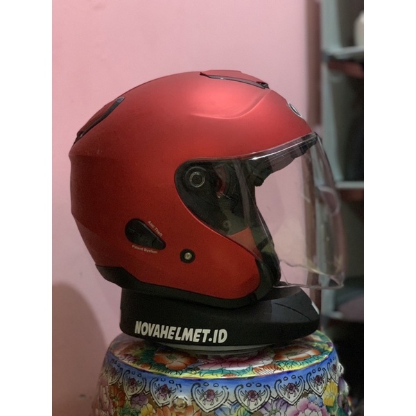 KYT KYOTO RED DOFF SECOND HELM HALFACE MULUS BEKAS MURAH