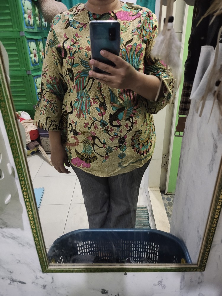 Batik Dolby Dolbi Dobby Doby Tenun Sutra Tulis Katun Atbm Baron Atasan Batik Wanita Sogan Srg308