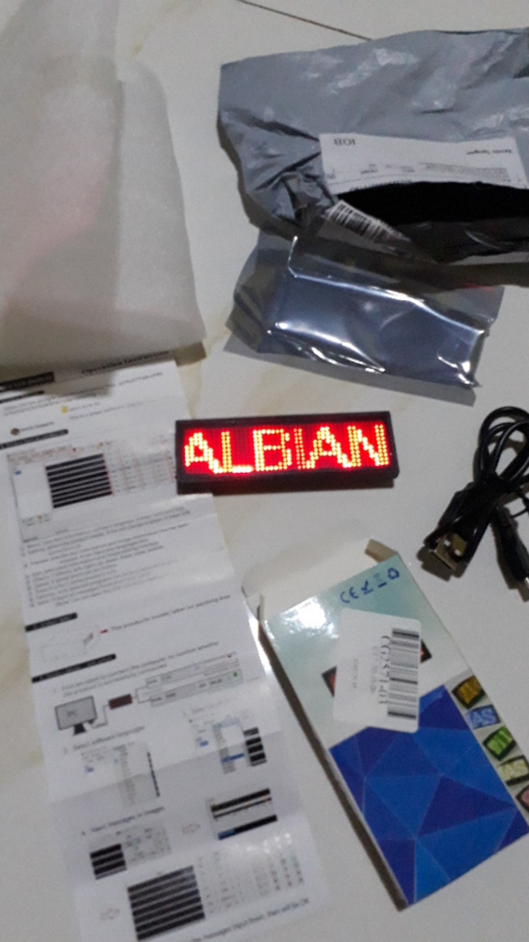 ✡[ In Stock/cod]✡ Tag Nama Led Digital Mini 4 Warna Programmable Rechargeable Untuk Pesta Konferensi