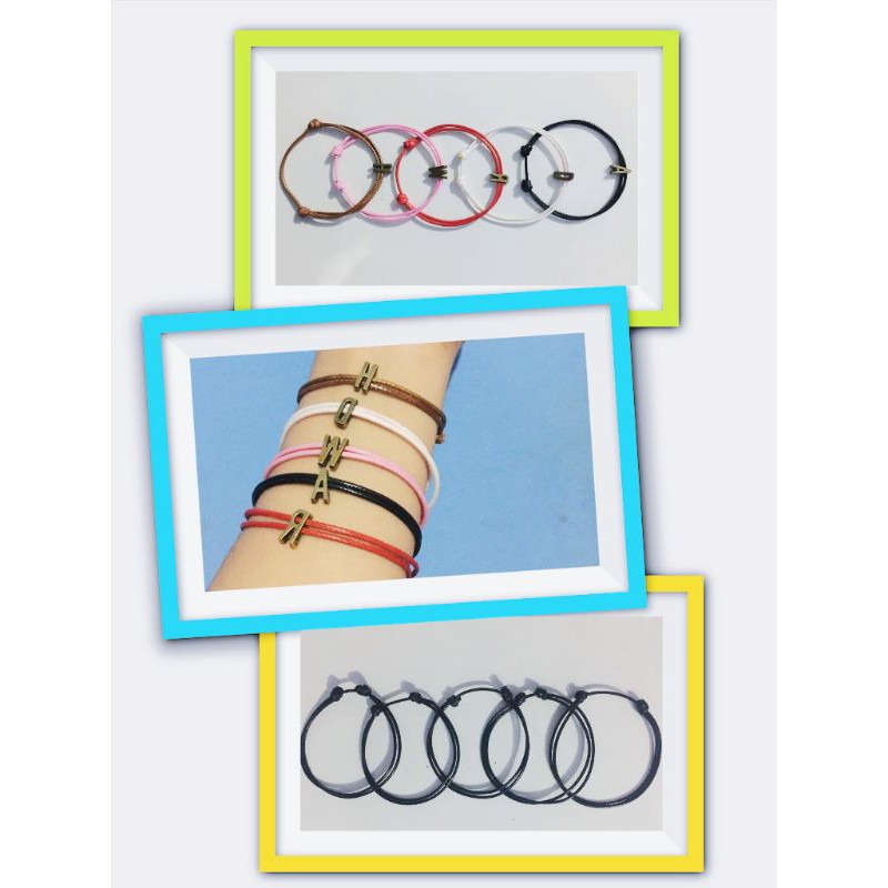 Gelang tali / gelang nama / gelang inisial / gelang tali wanita / gelang couple / gelang tali korea